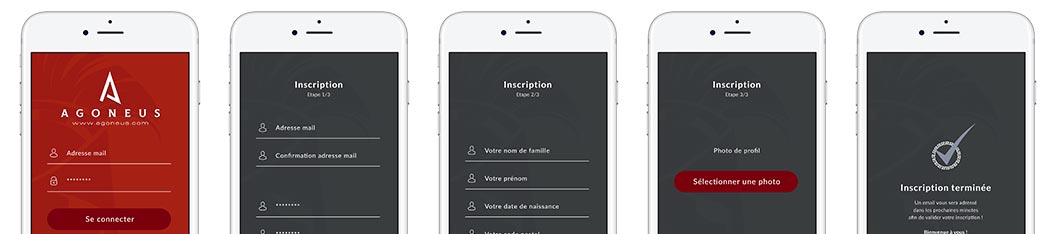 Inscription à l'application